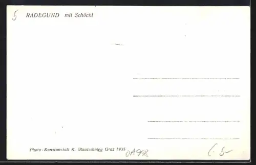 AK Radegund, Ortsansicht mit Schöckl