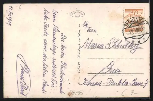 AK Frohnleiten a. d. Mur, Ortsansicht am Ufer