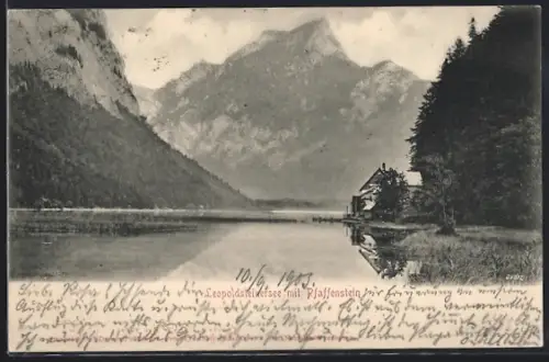 AK Eisenerz, Leopoldsteinersee mit Pfaffenstein