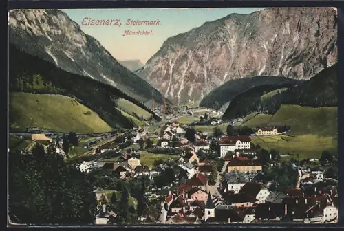 AK Eisenerz, /Steiermark, Ortsansicht mit Münnichtal