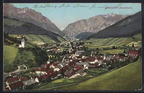 AK Eisenerz /Steiermark, Ortsansicht aus der Vogelschau