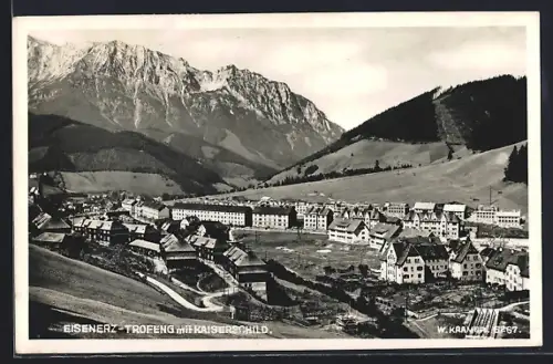 AK Eisenerz-Trofeng, Ortsansicht mit Kaiserschild