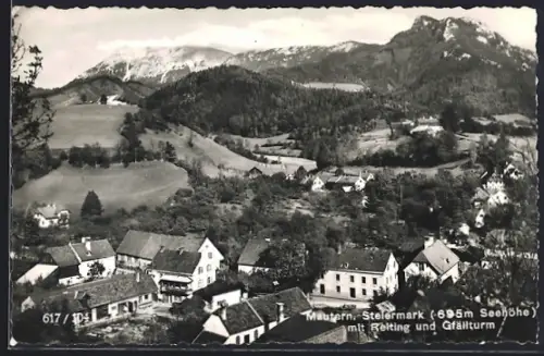 AK Mautern /Steiermark, Ortsansicht mit Reiting und Gfällturm