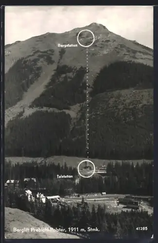 AK Präbichl, Berglift Präbichl-Polster mit Berg- und Talstation