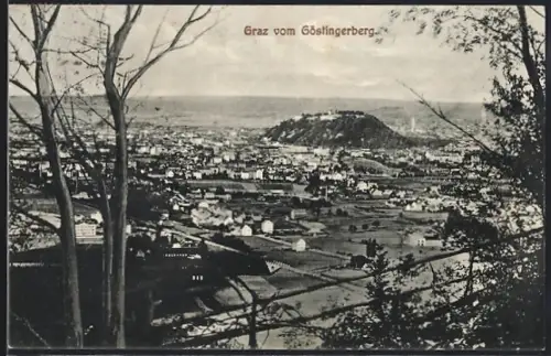 AK Graz, Totalansicht vom Göstlingerberg