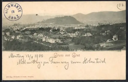 AK Graz, Gesamtansicht aus der Vogelschau