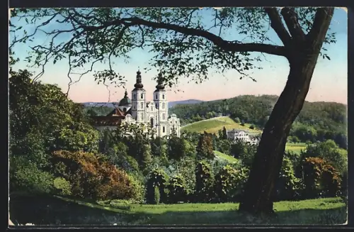 AK Maria Trost bei Graz, Ortsansicht von einer Wiese aus