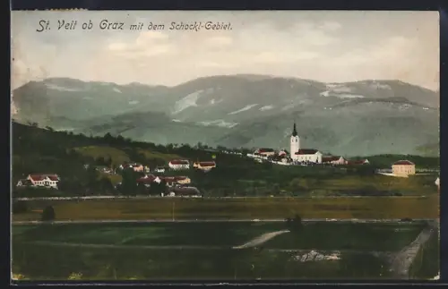 AK St. Veit ob Graz, Gesamtansicht mit dem Schockl-Gebiet