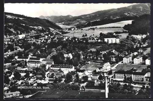 AK Mürzzuschlag, Totalansicht aus der Vogelschau