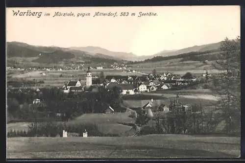 AK Wartberg i. Mürztale, Totalansicht gegen Mitterdorf