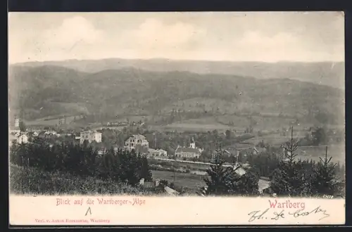 AK Wartberg, Ortsansicht vom Berghang aus, Blick auf die Wartberger-Alpe