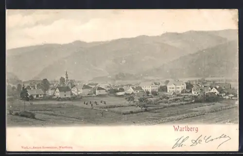AK Wartberg, Ortsansicht aus der Vogelschau