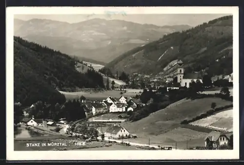 AK Stanz in Mürztal, Ortsansicht aus der Vogelschau