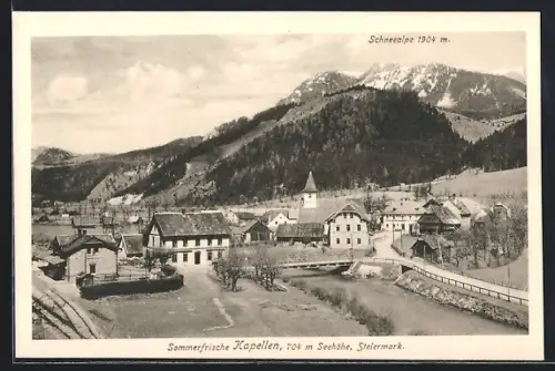 AK Kapellen, Ortspartie mit Schneealpe