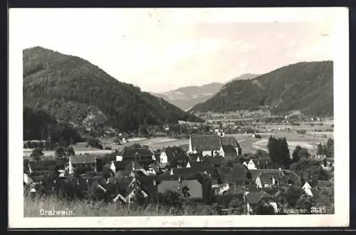 AK Gratwein, Ortsansicht vom Berghang aus