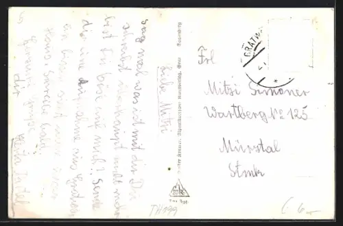 AK Gratwein, Ortsansicht vom Berghang aus