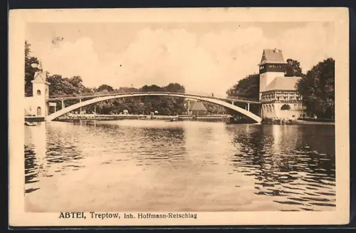 AK Treptow, Abtei, Inh. Hoffmann-Retschlag, Brücke, Flussansicht