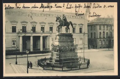 AK Berlin, Denkmal Friedrich d. Gr., Palais Kaiser Wilhelm I