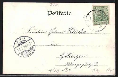 Passepartout-Lithographie Kassel, Georg-Victor-Quelle, Helenen-Quelle, Schloss Friedrichstein Wildungen, Kleeblatt