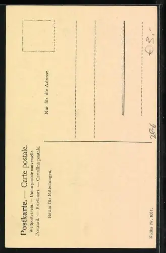Künstler-AK Der Ring des Nibelungen, Krieger in Rüstung wird von der Tochter angefleht