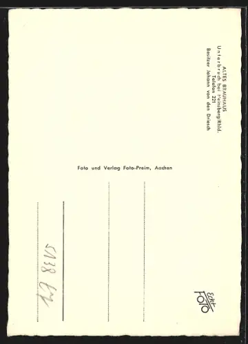 AK Unterbruch / Heinsberg, Inneres Altes Brauhaus