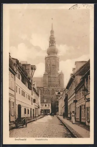 AK Greifswald, Blick auf die Nikolaikirche