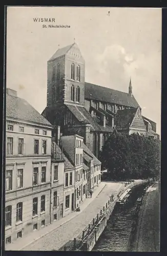 AK Wismar, Blick auf die St. Nikolaikirche
