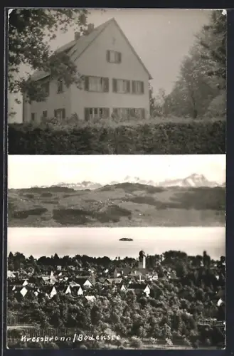 AK Kressbronn /Bodensee, Ortsansicht mit Kirche aus der Vogelschau