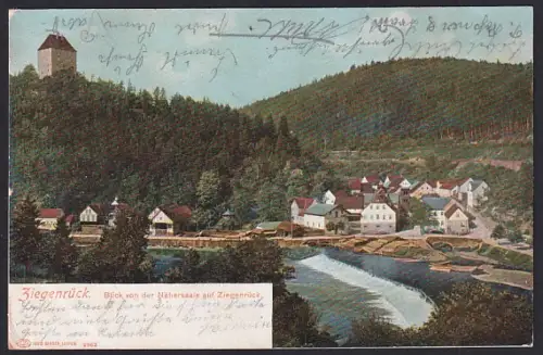 AK Ziegenrück / Saale, Blick von der Näherasaule auf Ziegenrück