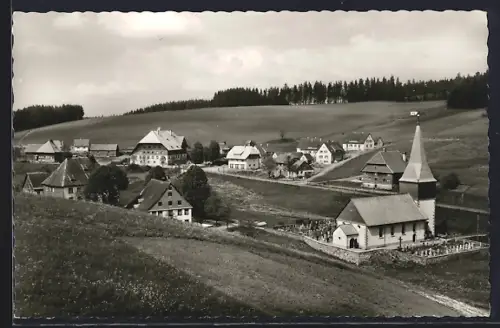 AK Neukirch /bad. Schwarzwald, Ortsansicht mit Kirche