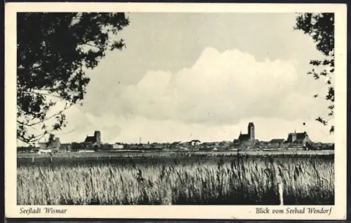 AK Wismar, Blick vom Seebad Wendorf