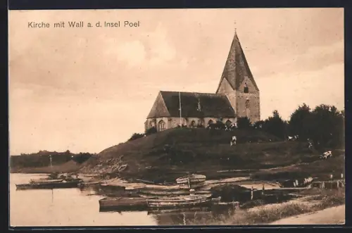 AK Insel Poel, Kirche mit Wall