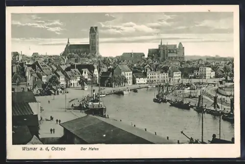 AK Wismar a. d. Ostsee, Der Hafen