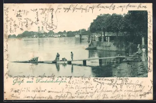 AK Friedrichshafen, Uferpromenade mit Steg