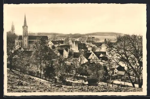 AK Rothenburg a. T., Stadtansicht mit Kirche