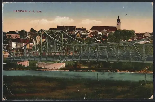 AK Landau a. d. Isar, Brücke über die Isar