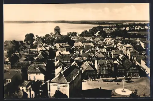 AK Waren /Müritz, Ortsansicht aus der Vogelschau