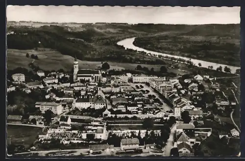 AK Tittmoning a. d. Salzach, Ortsansicht aus der Vogelschau
