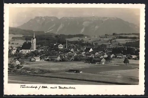 AK Teisendorf /Obb., Ortsansicht mit Untersberg
