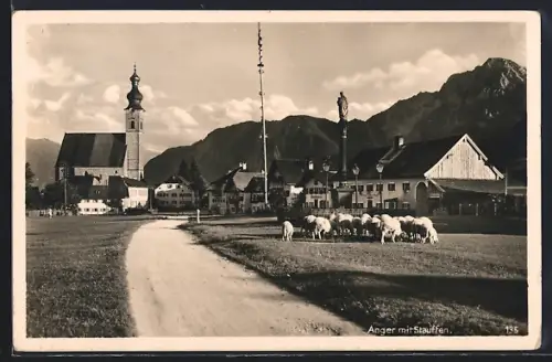 AK Anger / Högl, Ortsansicht mit Staufen