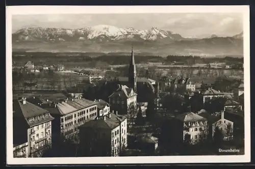 AK Rosenheim / Bayern, Ortsansicht mit Kirche