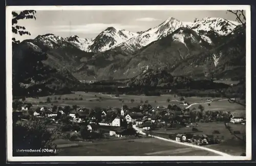 AK Unterwössen /Obay., Ortsansicht mit Kirche
