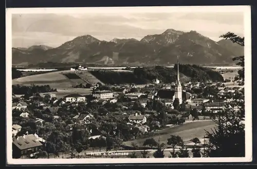 AK Prien a. Chiemsee, Ortsansicht mit Kirche