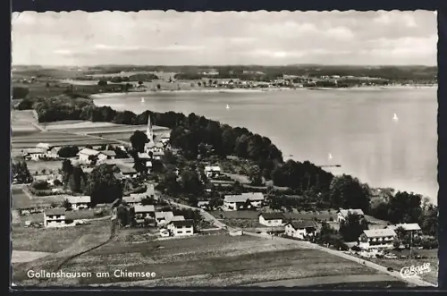AK Gollenshausen am Chiemsee, Ortsansicht aus der Luft