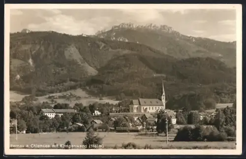 AK Bernau a. Chiemsee, Ortsansicht mit Kampenwand