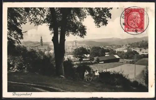 AK Deggendorf, Panoramaansicht des Ortes