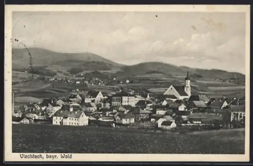 AK Viechtach /bayr. Wald, Ortsansicht mit Kirche