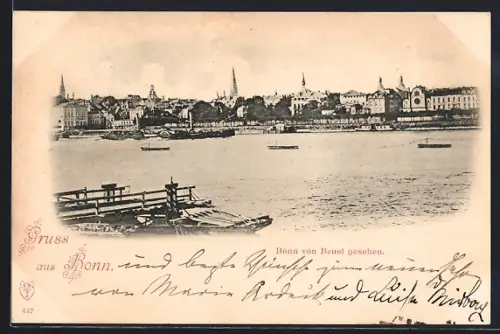 AK Bonn, Stadtansicht von Beuel aus gesehen