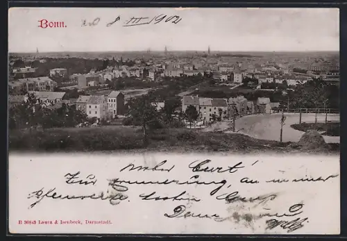 AK Bonn, Panoramaansicht der Stadt