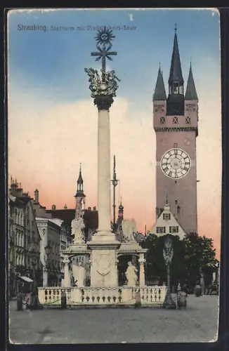 AK Straubing, Stadtturm, Dreifaltigkeitssäule